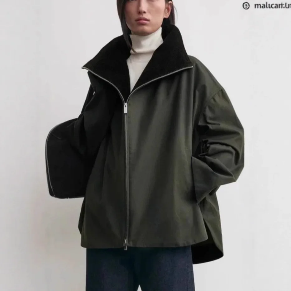 

【Gift Free】Couple Fall Winter Retro Corduroy Patchwork Lapel Trench Jacket Coat Unisex Vintage Outerwear