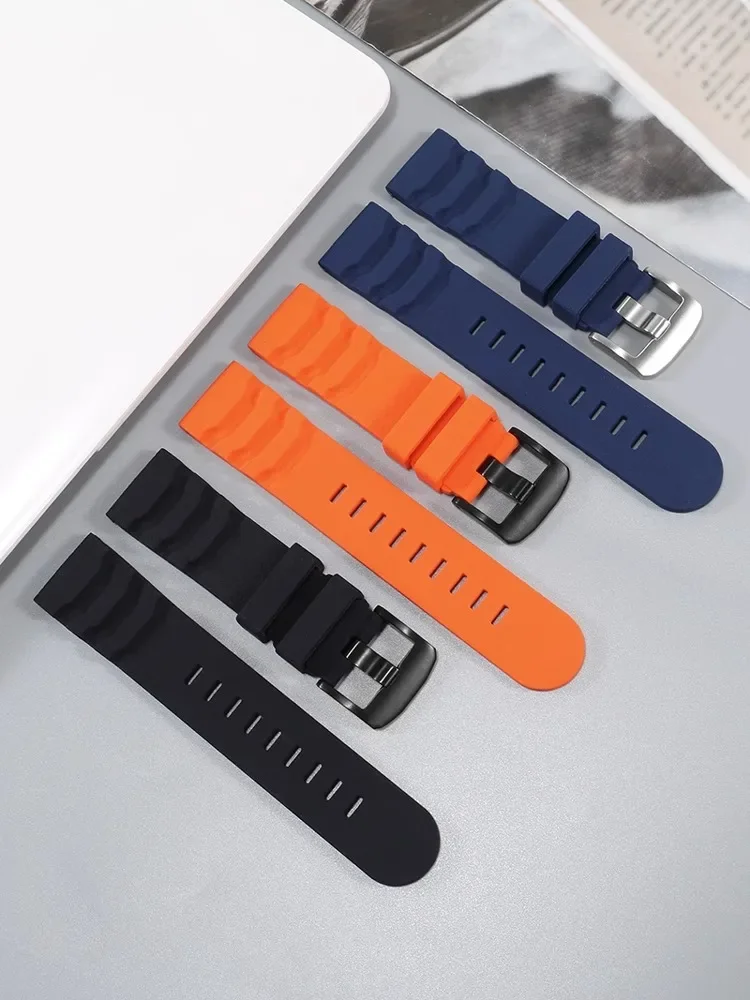 

Fluoro Rubber Strap 24mm for Luminox XS3749 3789 3741 3745 Men's Waterproof Silicone Band Bracelet Watch Accessories with logo