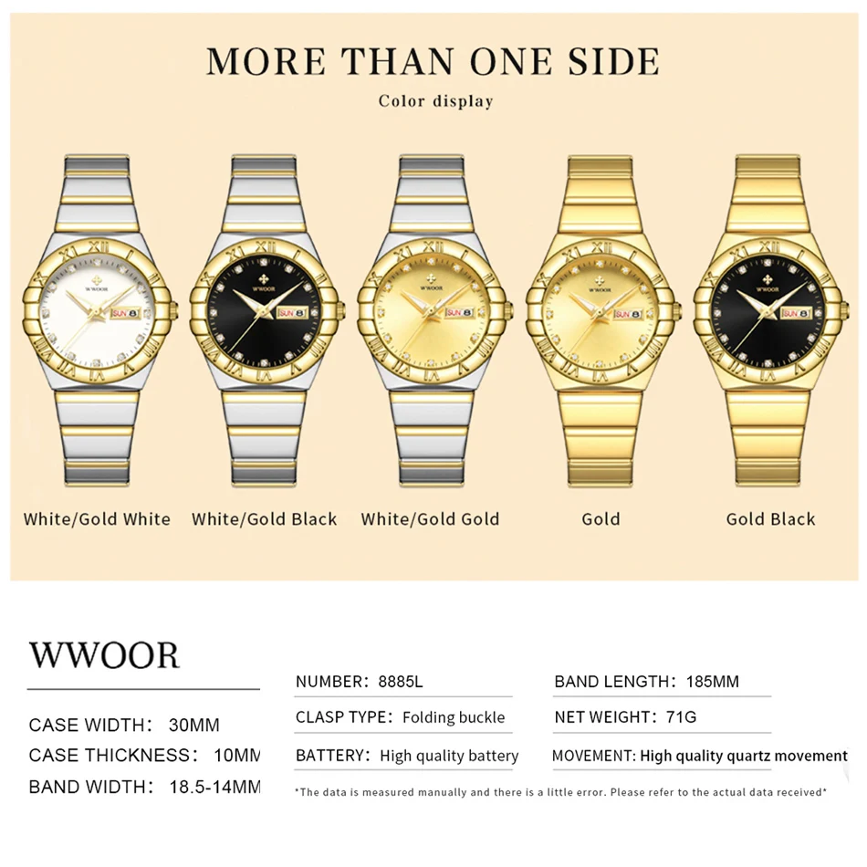 WWOOR Female New Famous luxury brands White Women Watch Small Steel Bracelet Wristwatch Ladies Waterproof Relogio Feminino 2023