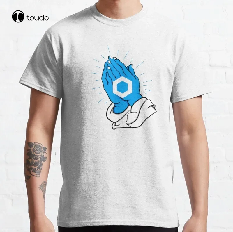 Pray To Chainlink And Pray To Sergey Nazarov Classic T-Shirt Cotton Tee Shirt