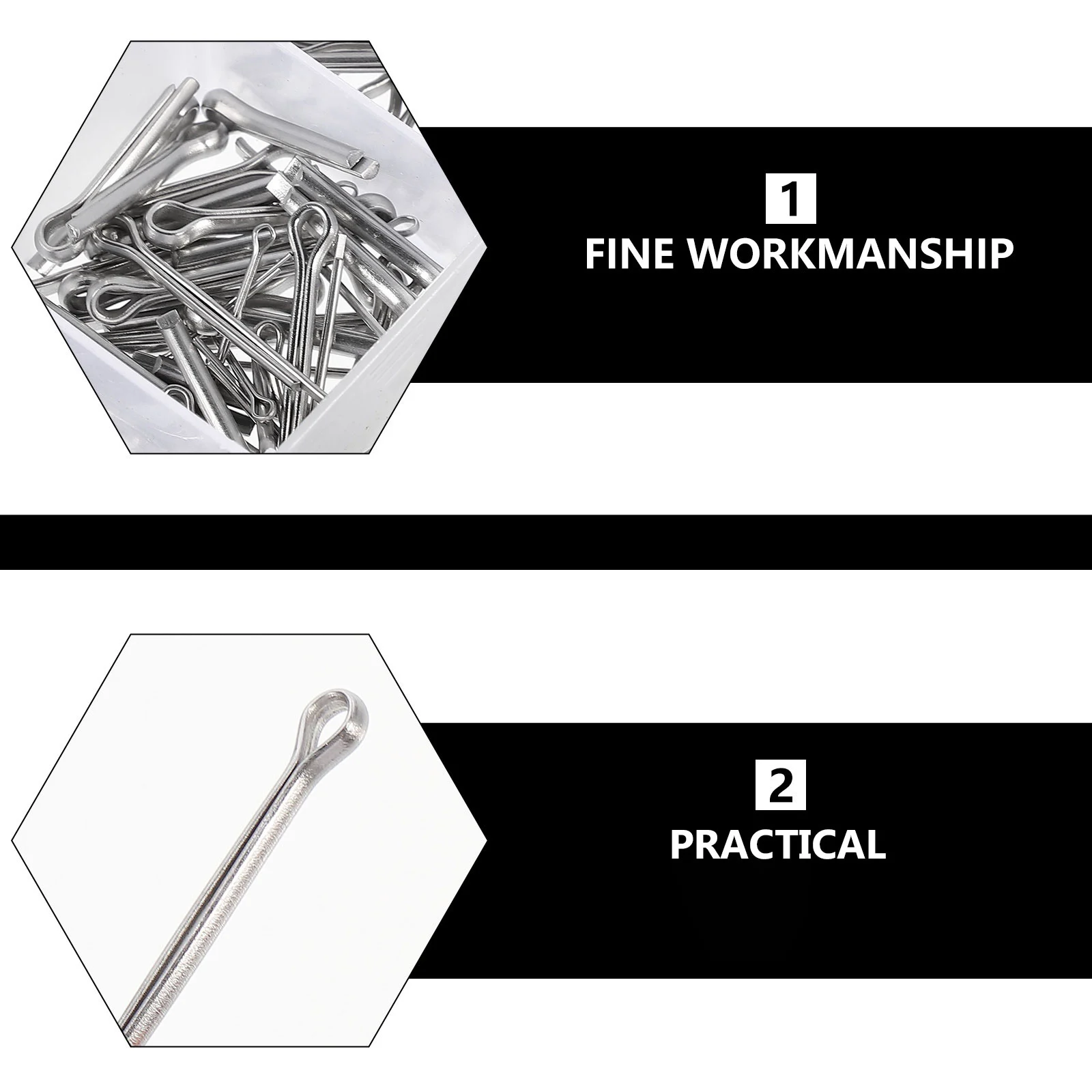 

420pcs Stainless Steel Opening Pin Set Cotter Clip Fastener Silver Assortment Kit Heavy Duty Corrosion Resistant