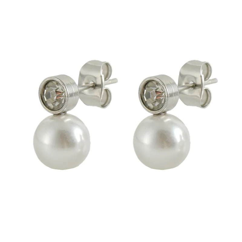 Boucles d'oreilles Big Pearl Stud pour femme, plaqué or 18 carats, bijoux Boho remplis d'or, acier inoxydable, qualité supérieure