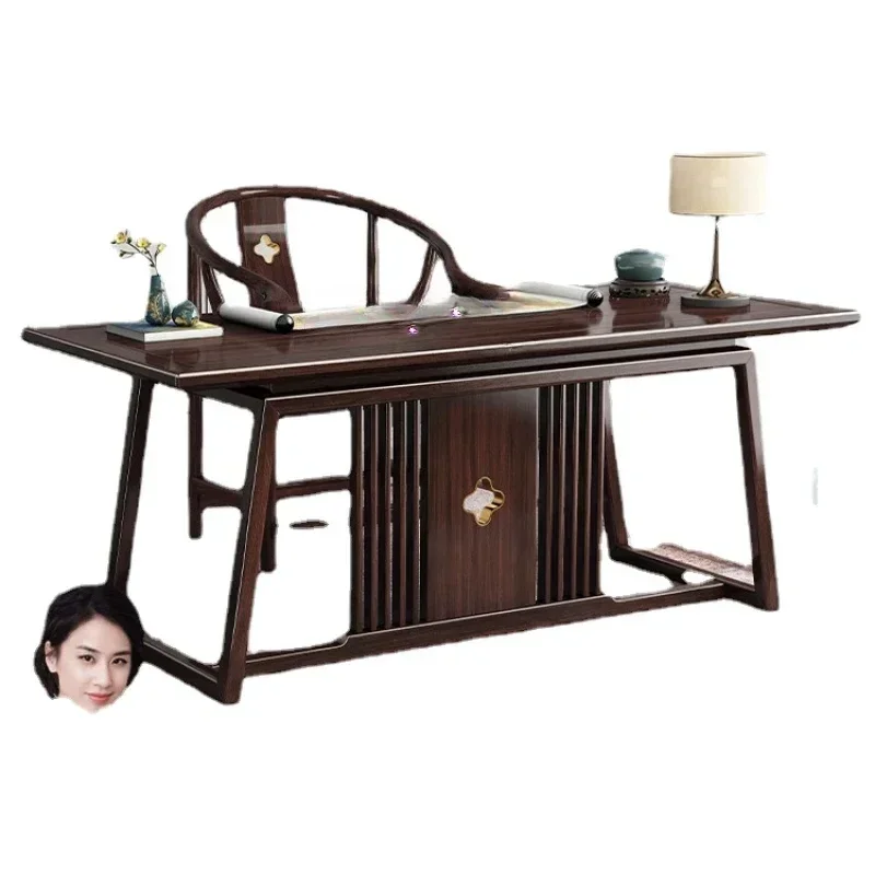 

Solid Wood Desk Purple Gold Ebony Light Luxury Calligraphy Table Painting Table Computer Table