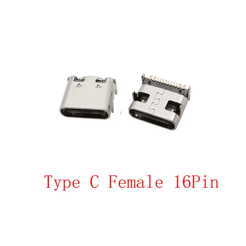 10Pcs USB Typ C Weibliche Jack Lade Port Stecker 2/6/16 Pin Stecker SMD PCB Löten DIY Reparatur USB Typ C Buchse Adapter – Detail 7