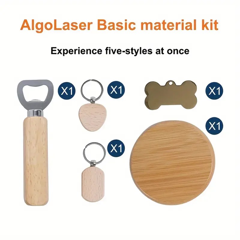 

Laser Engraving Machine Engraving Material Kit Laser Test Piece Metal Pendant Wooden Handicraft Log Plywood Coaster keychain