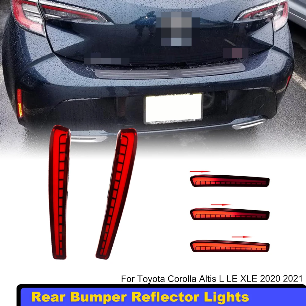 

2PCS Car LED Rear Bumper Reflector Tail Brake Signal Lights Fog Lamp For Toyota Corolla Sedan LE/SE/XSE/L/SE 2020 2021 2022 2023