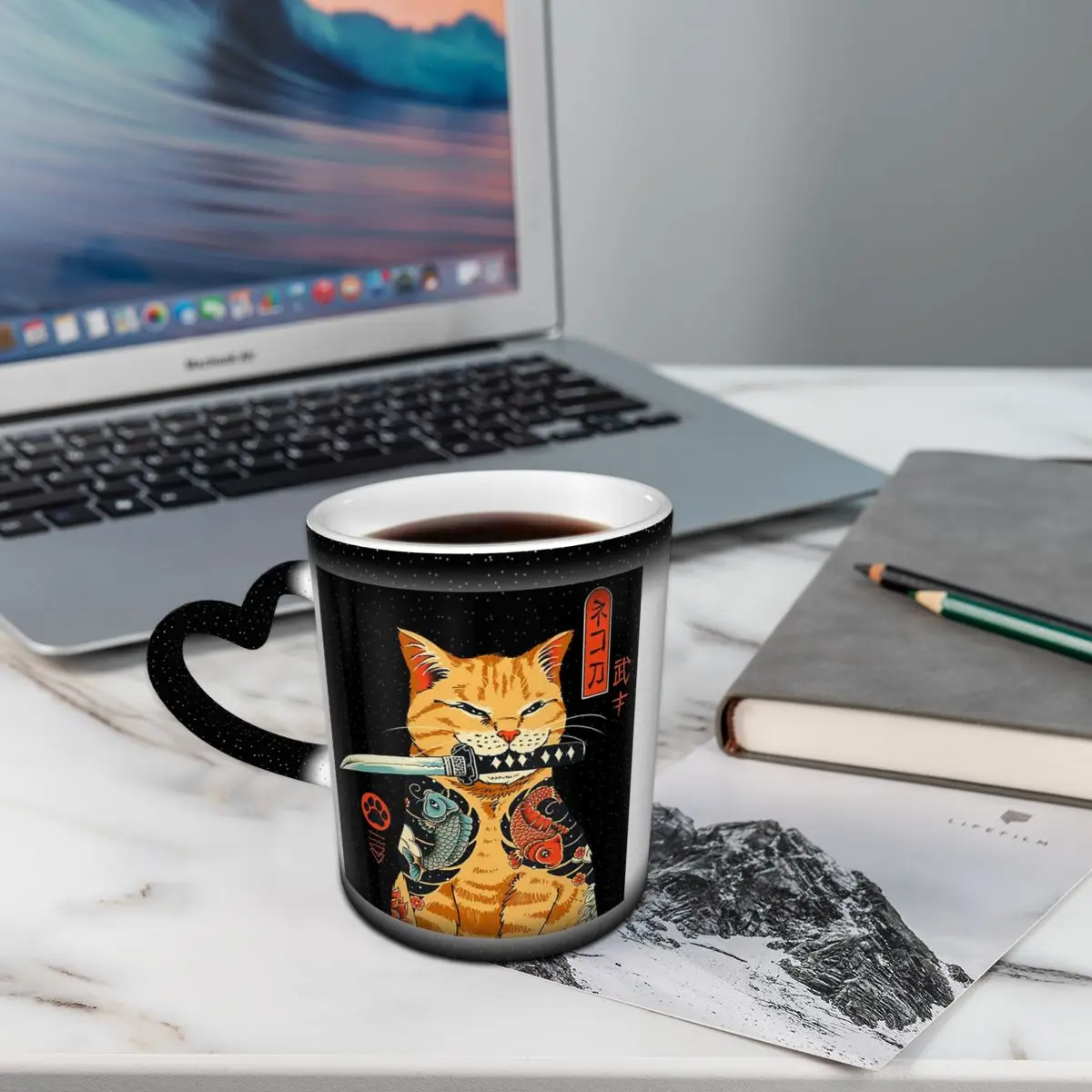 

Catana Cats Retro Samurai Yakuza Holder Mug Funny Ceramic Coffee Cups Tea Mugs Milk Cup Drinkware Gift for Friends