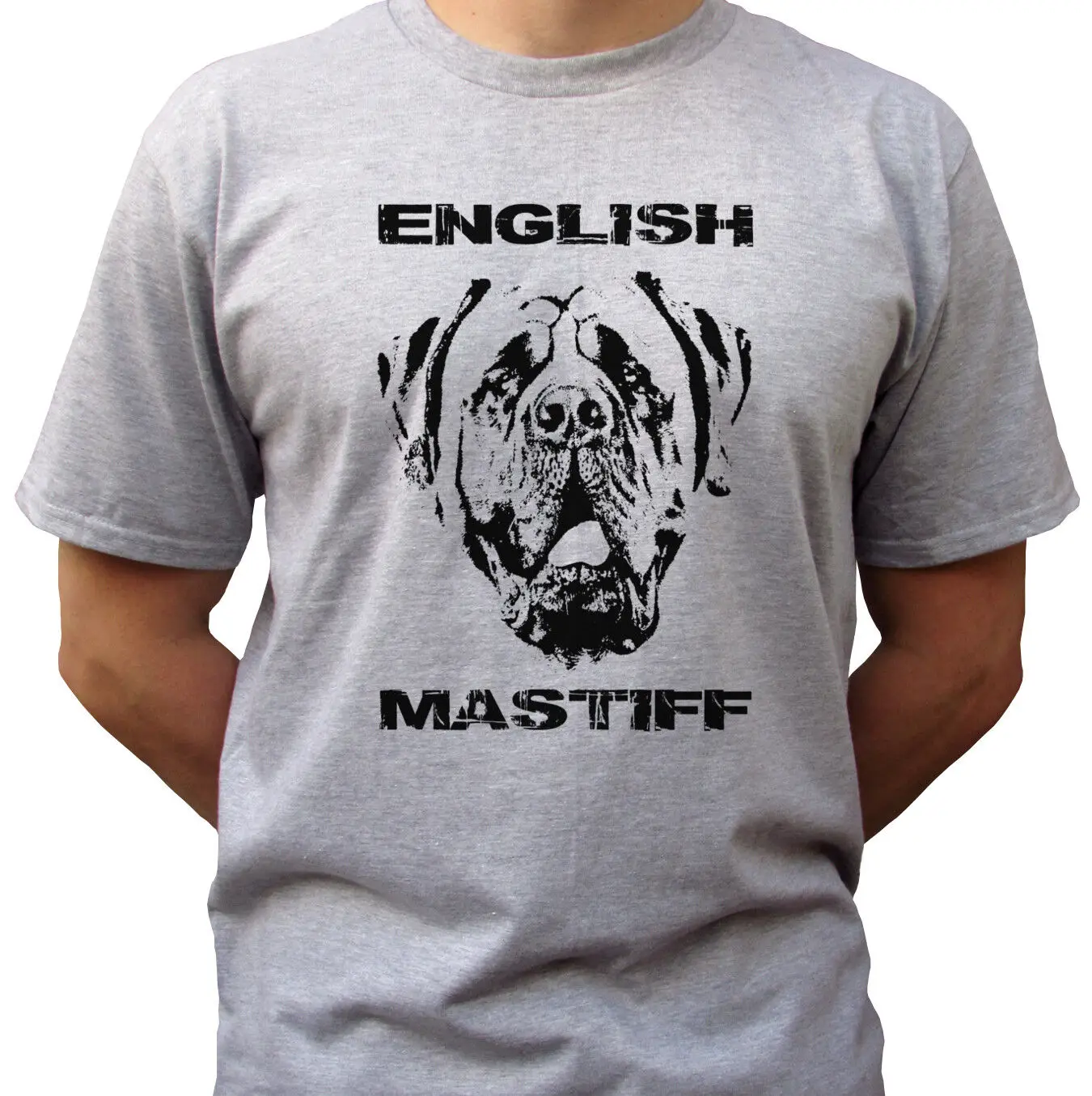 

English Mastiff - grey t shirt top tee dog design - mens sizes