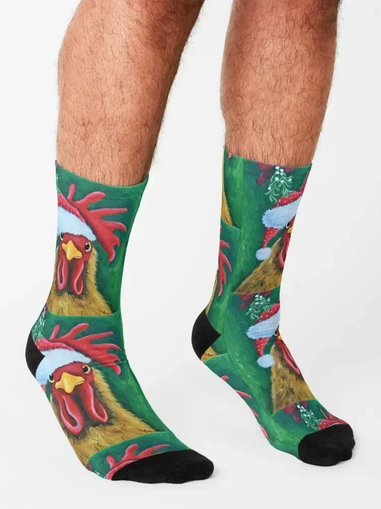 Christmas chicken oil painting Socks Children's Thermal man winter christmas gifts compression Socks Men Women's