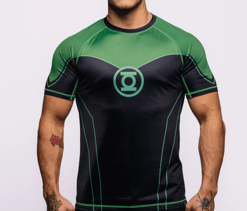 26/27 Men's Popular Anime Movies, Green and Black Short Sleeved Fitness, Casual Sports, Role-playing, Children's Family T-shirts