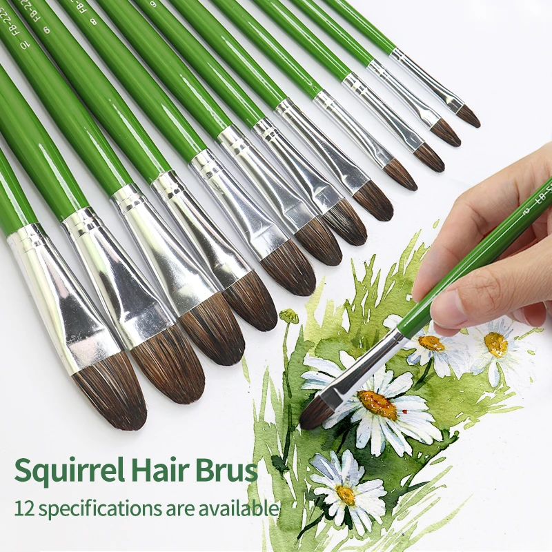 

1Pcs Squirrel Hair Wooden Handle Paint Brushes Artist Watercolor Painting Brush Oil Acrylic Gouache Art Supplies 299