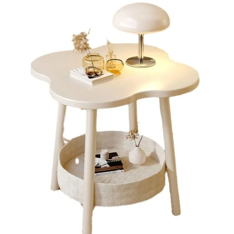 

Cream wind bedside table, mobile new small shelves, home bedroom ideas, flower bedside small side table