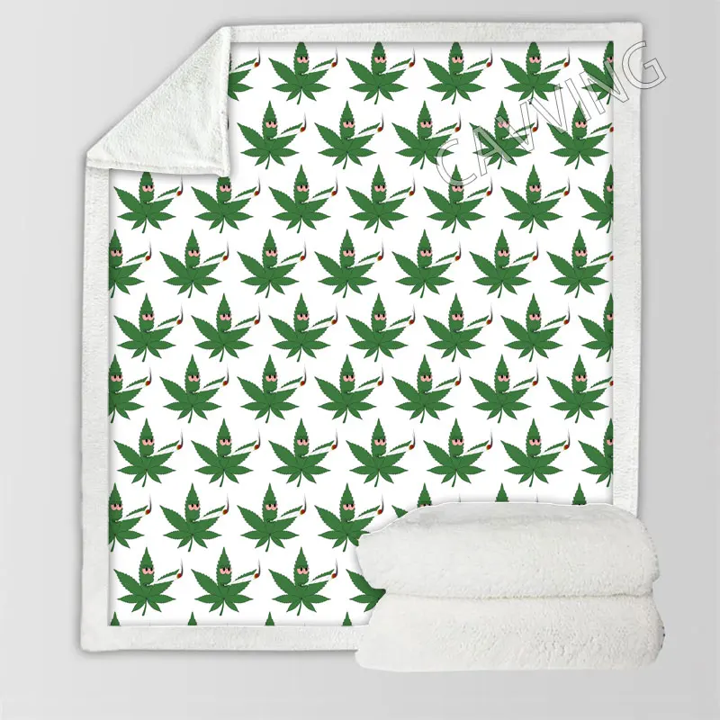 

Weed Leaf 3D Print Sherpa Blanket Rectangle Blanket Textiles Fleece Wearable Blanket Throw Blanket Home Decor C02