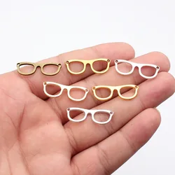 WYSIWYG 10pcs 29x10mm Pendant Glasses Connector Glasses Charm Pendants For Jewelry Making Antique Silver Color Glasses Pendants