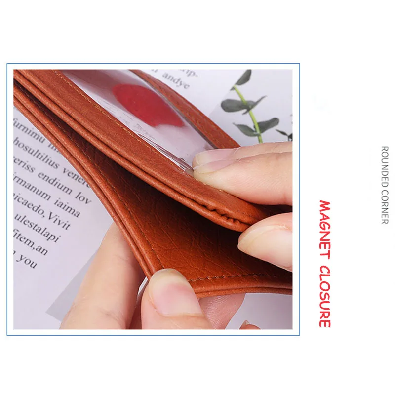 Office Luxury Multi-card Leather Man Business Credit ID Bank Card Holder Case For 5 Cards With Neck Lanyard