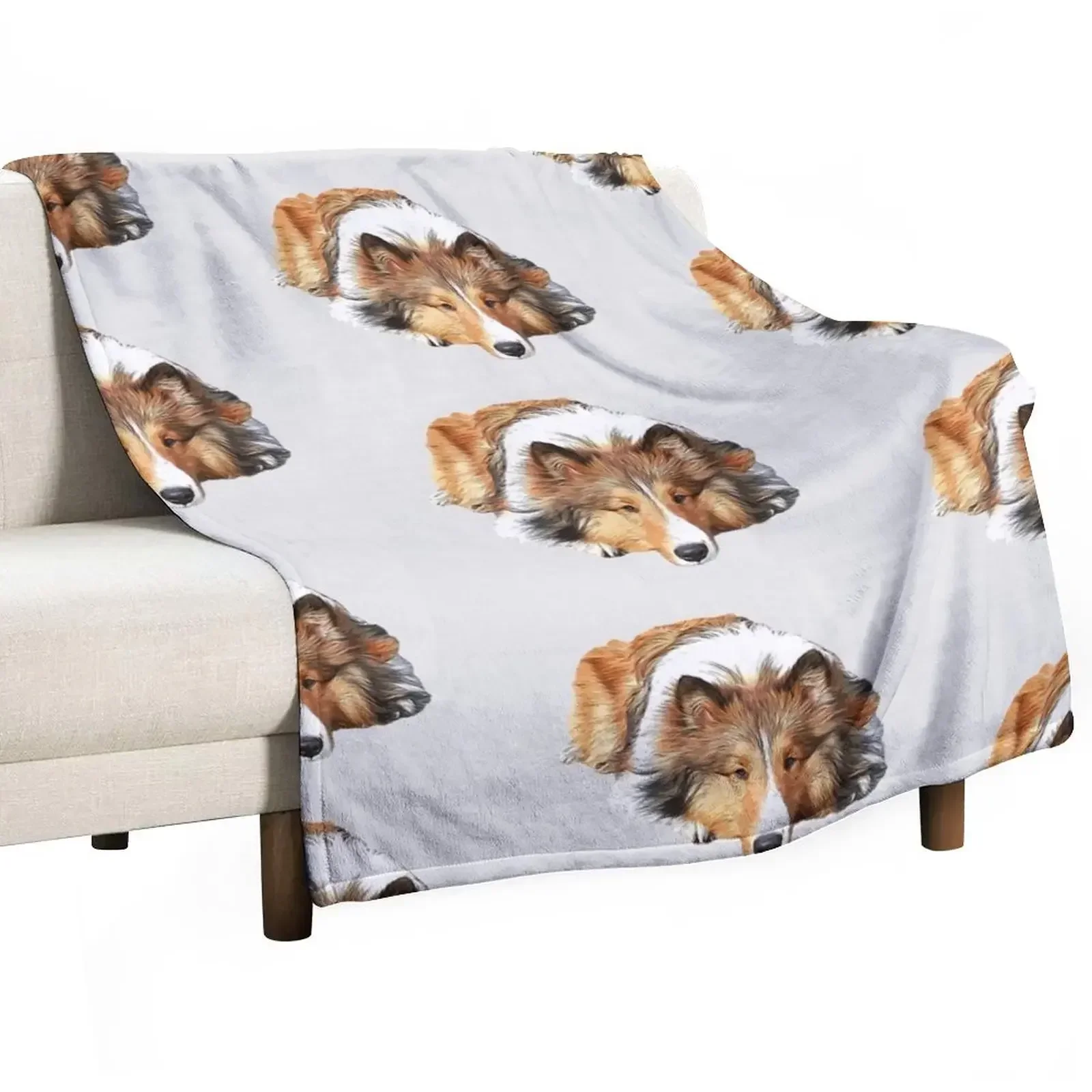 Rough Collie Throw Blanket sofa bed Soft Plaid Blankets