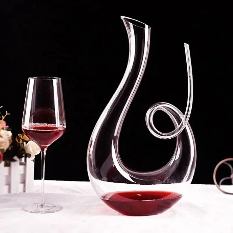European Luxury 1500ml Crystal Glass Wine Jug Personalized Red Wine Decanter Dispenser Household Wine Set