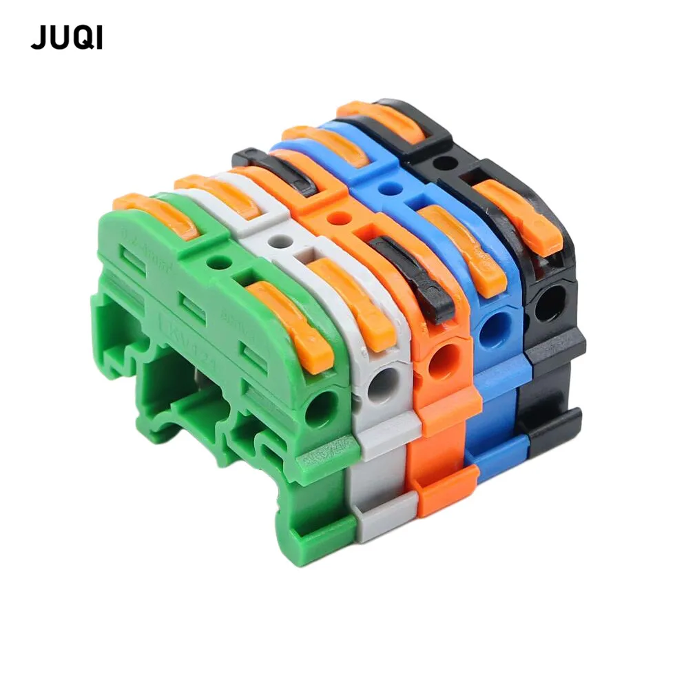 

KV-121 Wire Connector Fast Universal Compact Din Rail Electric Cable Conector Wiring Conductor Terminal Block PQ-211 KV121