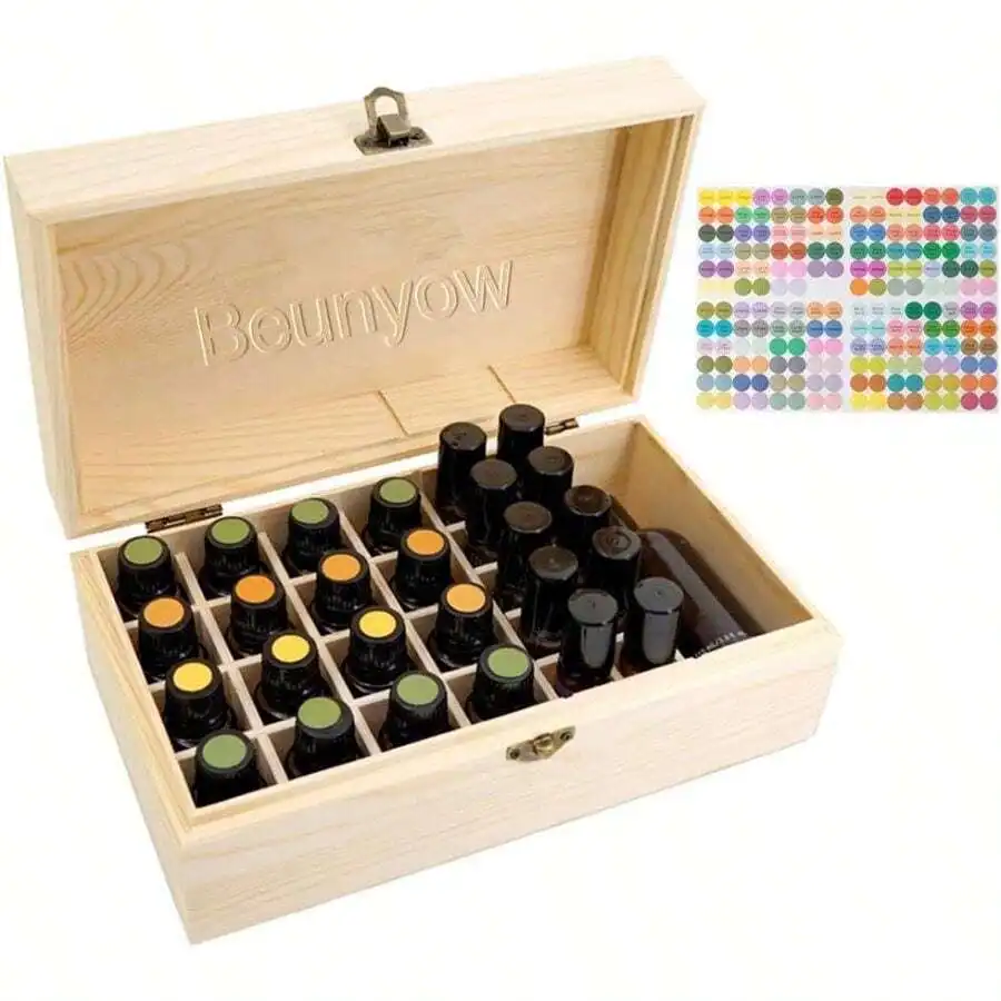 Cap Label | Exquisite Craftsmanship Aromatherapy Organizer Perfume Carrying Case Fits 5-15 Ml Bottles,