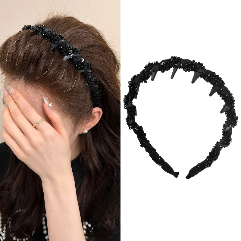 

Elegant Temperament Sequined Sawtooth Headband for Woman Non-slip Hair Band Fashion Girl Face Washing Headband Hair Accessories