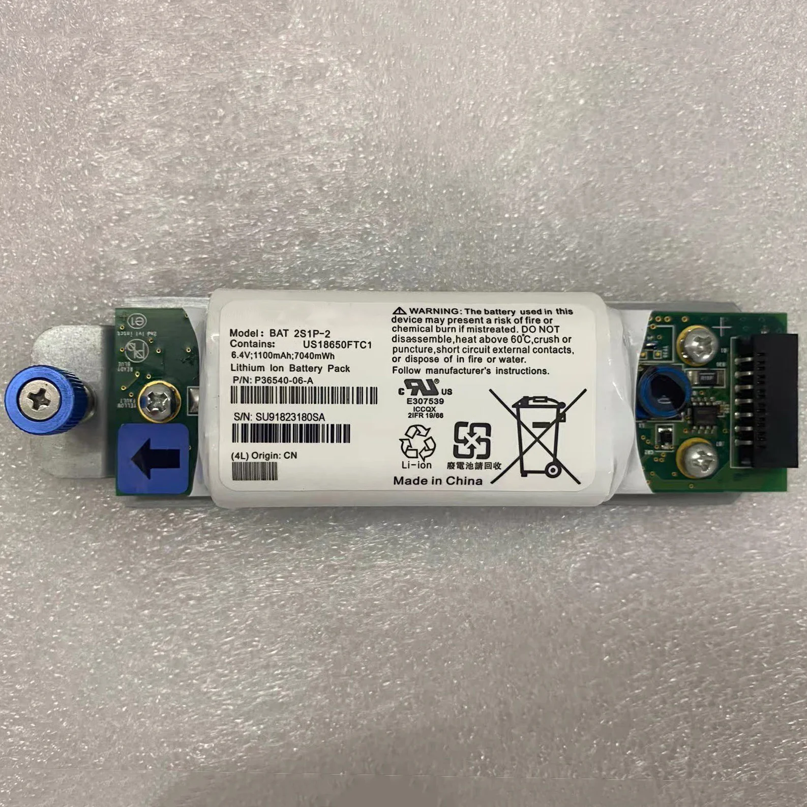 BAT 2STP-2 P36540-06-A 01DE371 01DE372 01DE373 01DE374 01DE375 6.4V 1100mAh 7.04Wh Li-ion Cache Backup Battery RAID Storage