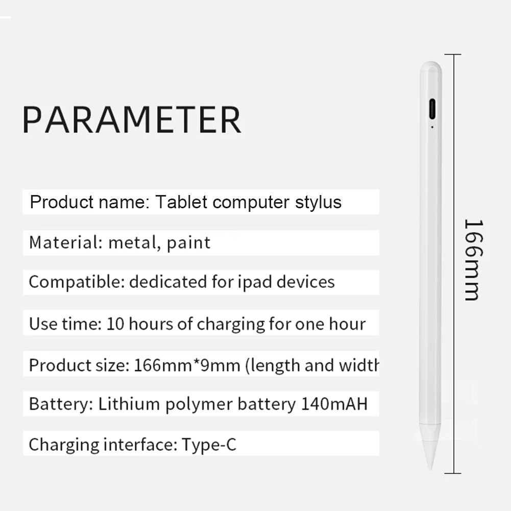 สําหรับ Apple ดินสอปากกา Stylus สําหรับ iPad 2018-2024 แท็บเล็ตปากกาสัมผัสความไวเอียงการปฏิเสธปาล์มสําหรับ iPad 10/9 /8/7/6th Gen