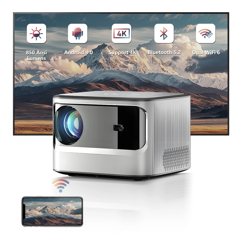 

New Mini 4K 1080P Proyector Led Projector Android Smart Projecteur BT WIFI Tv 850 Ansi Lumens Home Theater Portable Projector