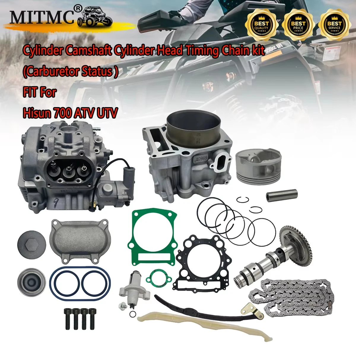 

MITMC Cylinder Head Camshaft Timing Chain kit (Carburetor Status ) For Hisun 700 ATV UTV 1220A-007-0000 12100-007-0100