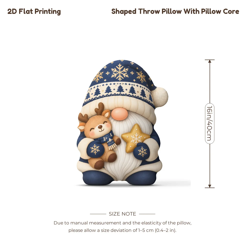 Christmas Gnome Snowflakes Shaped Stuffed Throw Pillow Christmas Decorations Cushion Pillow for Lovers Gift Bedroom Sofa Decor