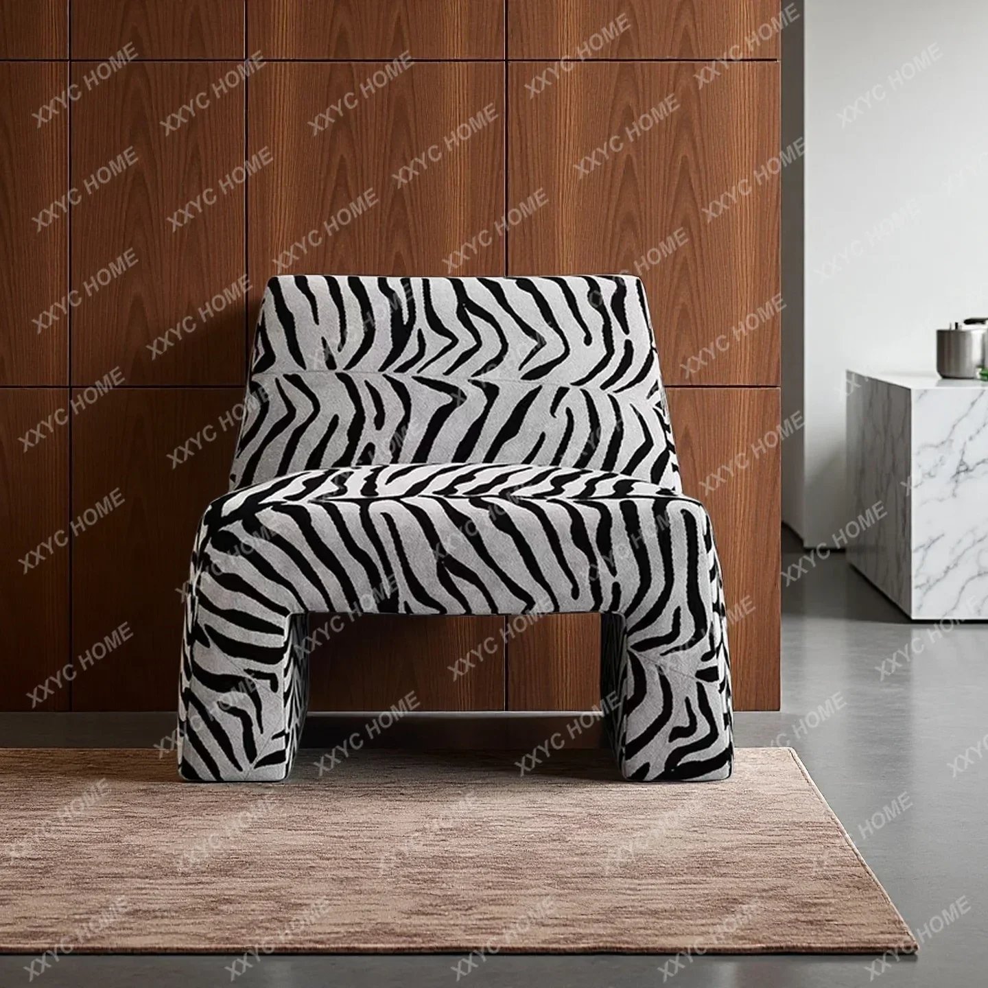 Y Living Room Balcony Bedroom Lazy Leisure Chair Zebra Pattern Single Small Sofa