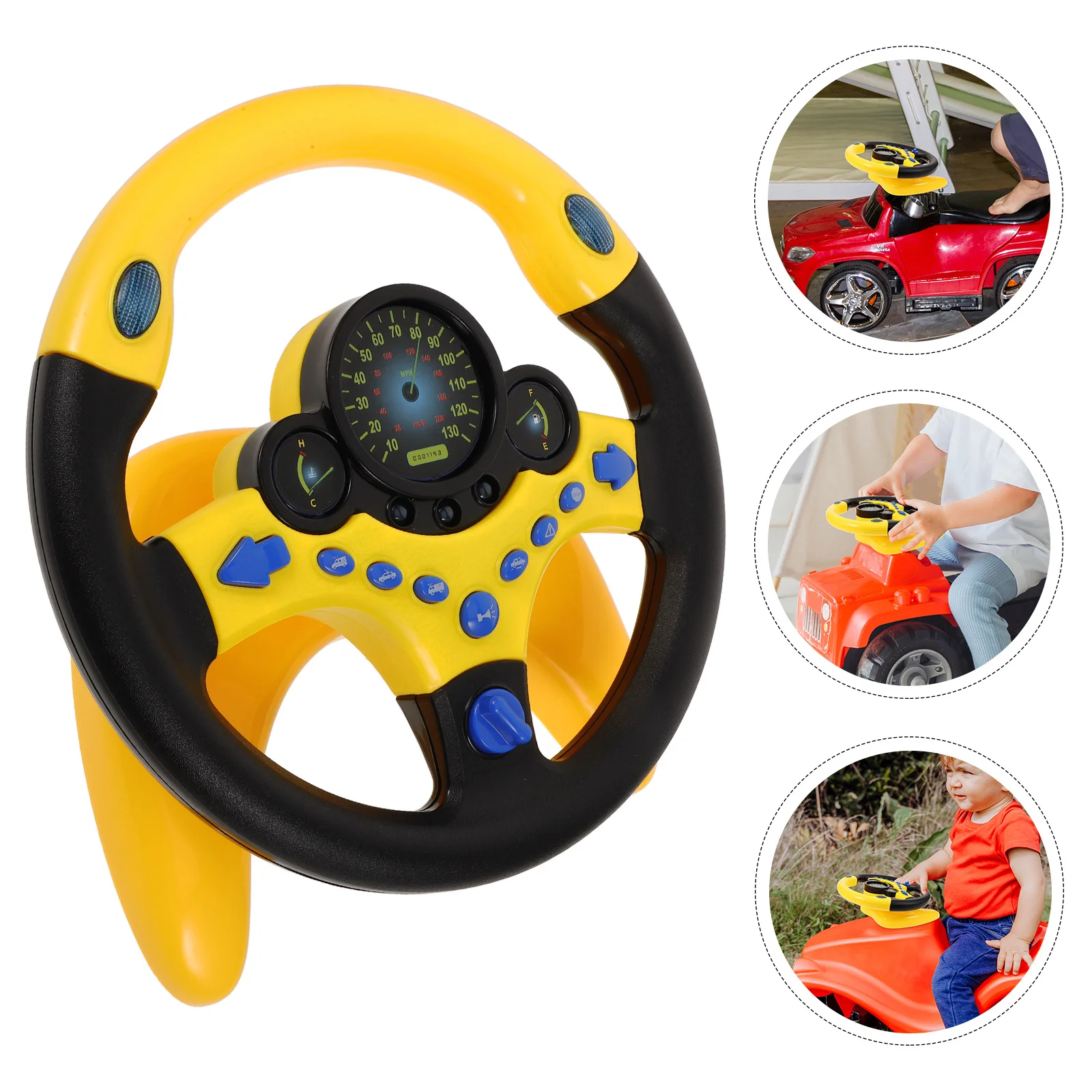 Steering Wheel For ° Rotation Secure Suction Base Built-In Music Comfortable Play Durable Playground Game