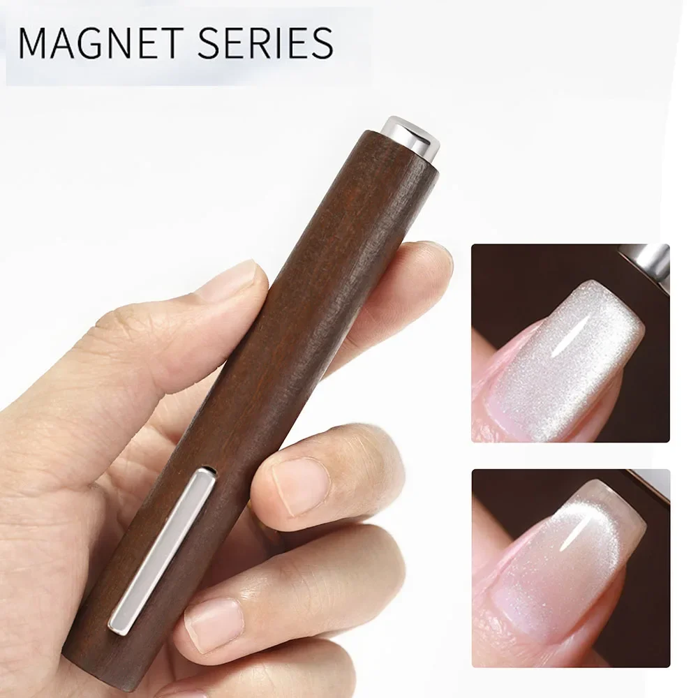 3 In 1 Multifunctional Strong Cat Eye Magnet UV/LED Gel High Quality Wooden Handle Nail Magnetic Rod Stick For Manicure Tools