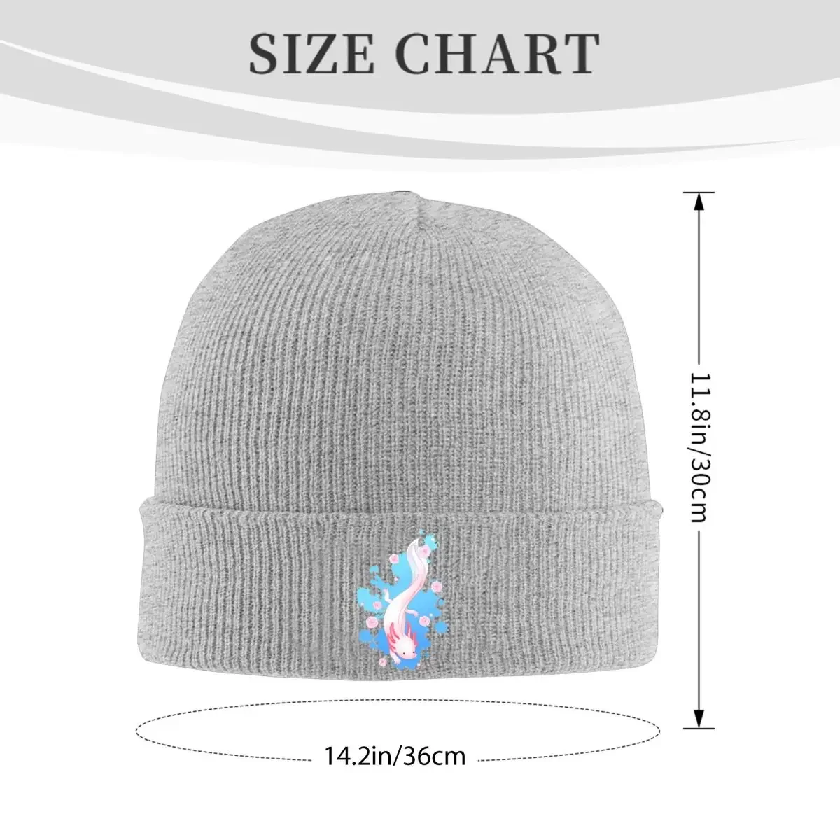 Axolotl Swimming Knitted Caps for Women Men Beanies Autumn Winter Hat Acrylic Mexican Salamander Animal Hip Hop Cap