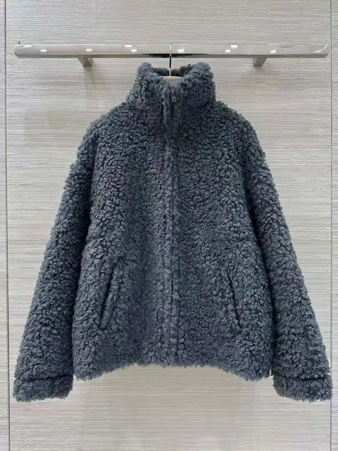 

Новая зимняя модная и теплая плюшевая куртка на молнии с воротником-стойкой для женщин