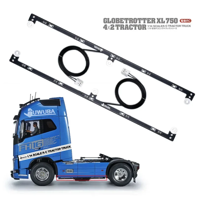 RC Dump Truck LED 5V Side Skirt Lights for 1/14 Tamiya Volvo FH16XL 750 4X2 56375 Car Accessories