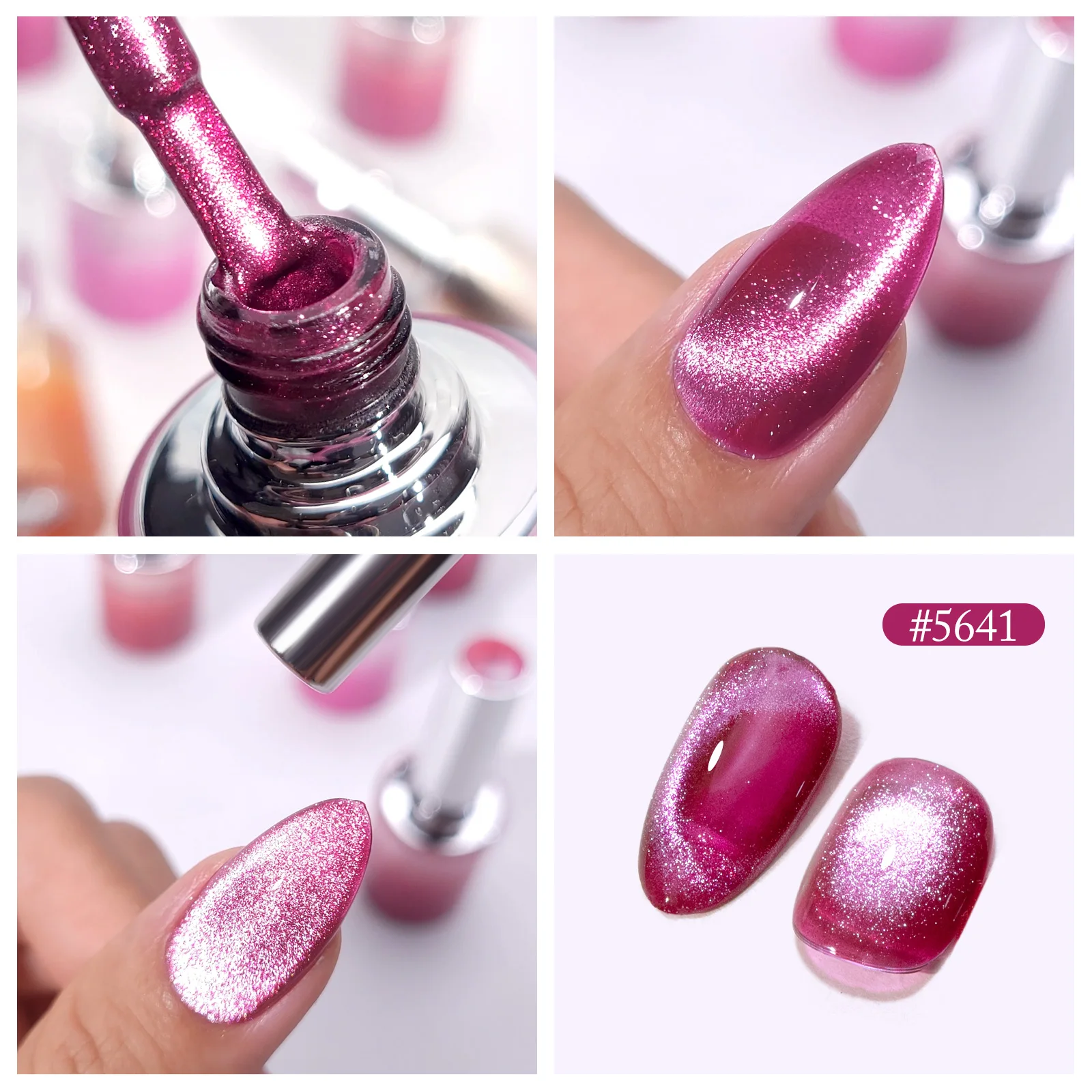 1 Stück Venalisa 10 ml Nagelgel-Nagellack, Rundpinsel, HEMA-FREI, TPO-FREI, Soak Off Sparkle Cat Eye Gel-Lack, weiche Textur, Gel-Lack