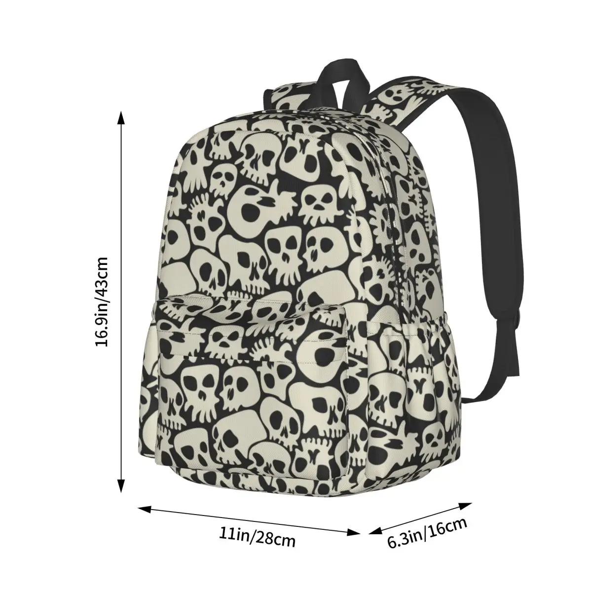 Skull Pattern Halloween Large Capacity Student Backpack Casual Fashion Schoolbag Knapsack Travel Daypack