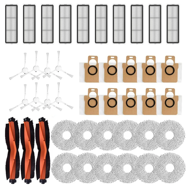 

Аксессуары для робота-пылесоса Xiaomi X20 +/X20plus, основная боковая щетка, фильтр, насадки для швабры, мешки для пыли, запасные части