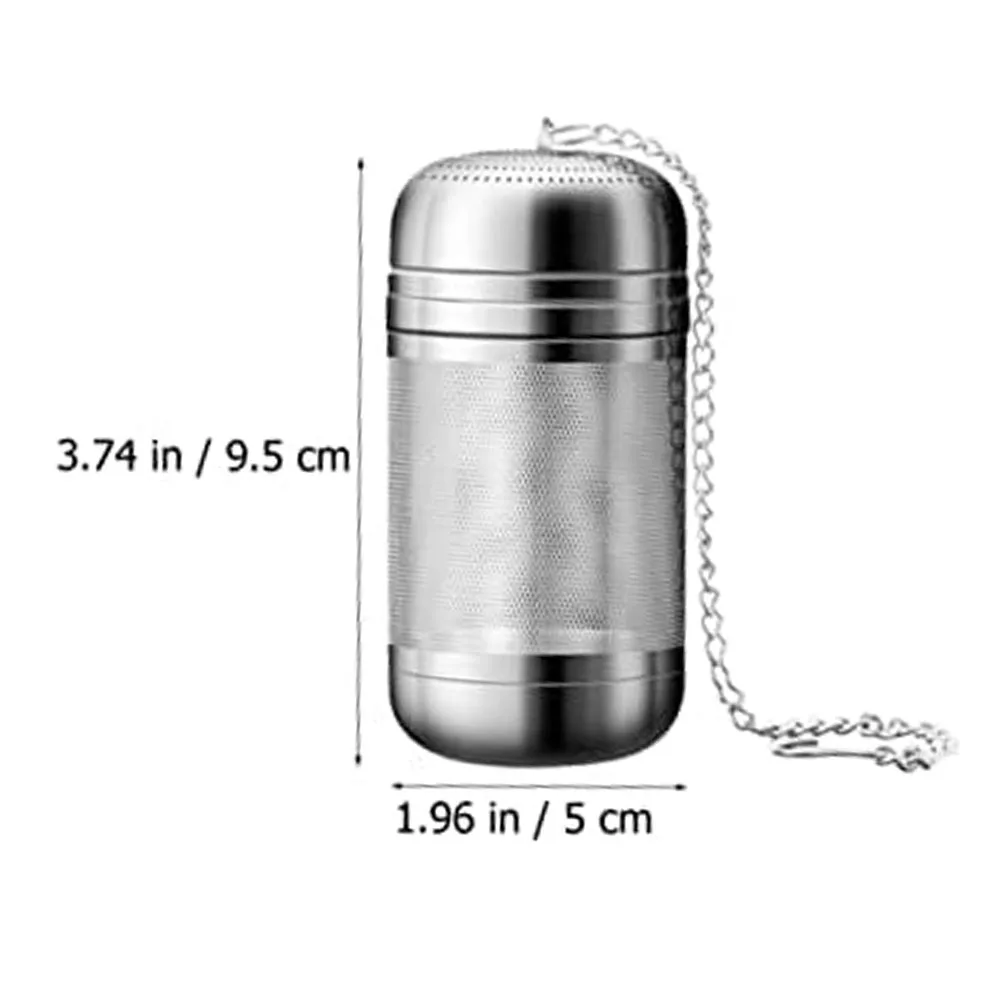 2pcs Stainless Steel Tea Infuser With Chain Hook Easy Clean Strainer For Loose Leaf Tea Herbs Spices Cooking Kitchen Gadget
