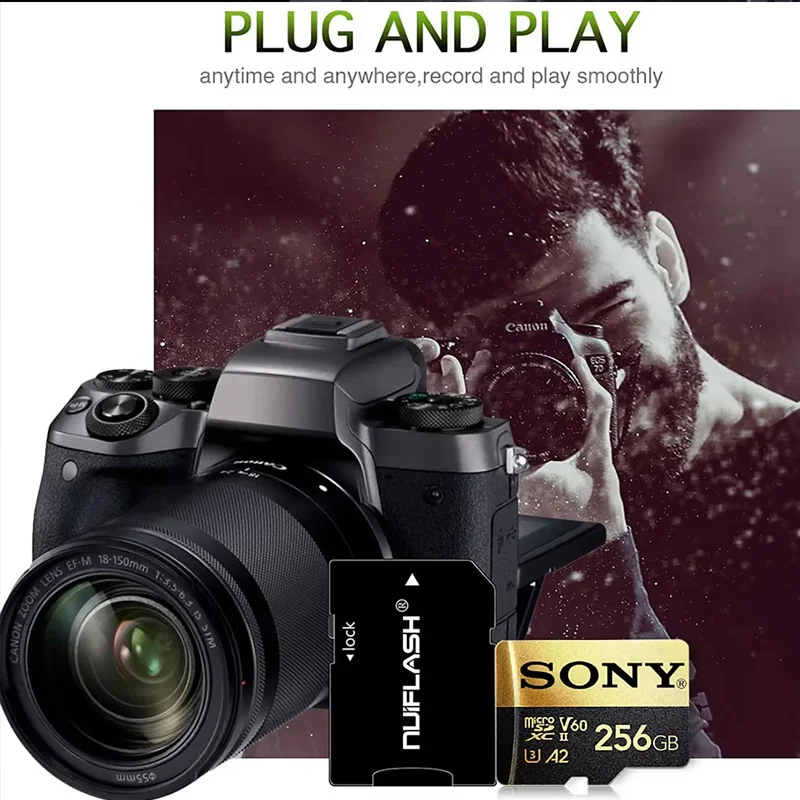 Высокоскоростная TF-карта Micro SD SONY 128 ГБ/256 ГБ/512 ГБ/1024 ГБ A2 U3 V30, стабильное чтение/запись, черный и золотой для планшетов/игровых консолей