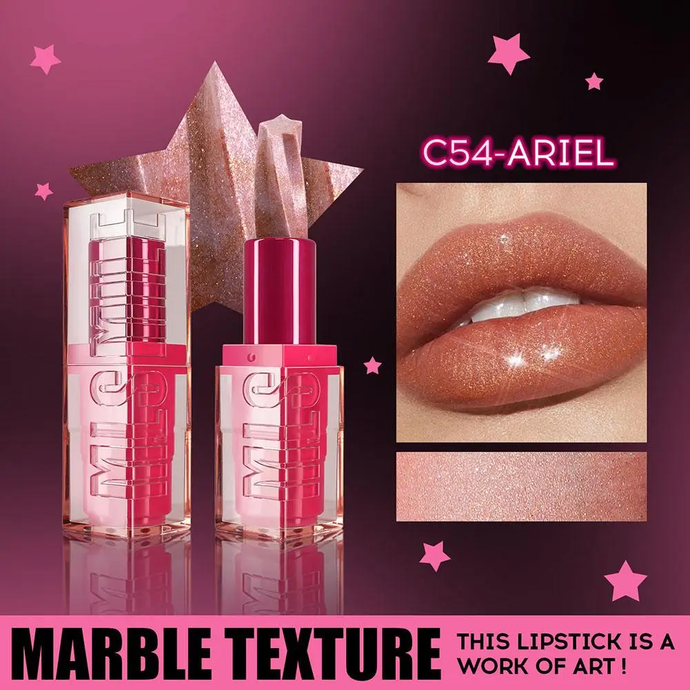 Lápiz labial de espejo de gelatina, maquillaje con forma de amor, resistente al agua, lápiz labial transparente, brillo, lápiz hidratante de larga duración, antiadherente C A3A2