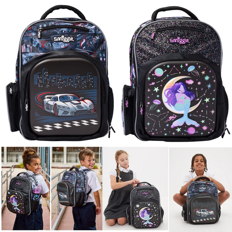 

2025 New Smiggle Spine Protection Anime School Bag For Middle And Primary Students Large Capacity Double Shoulder Backpack