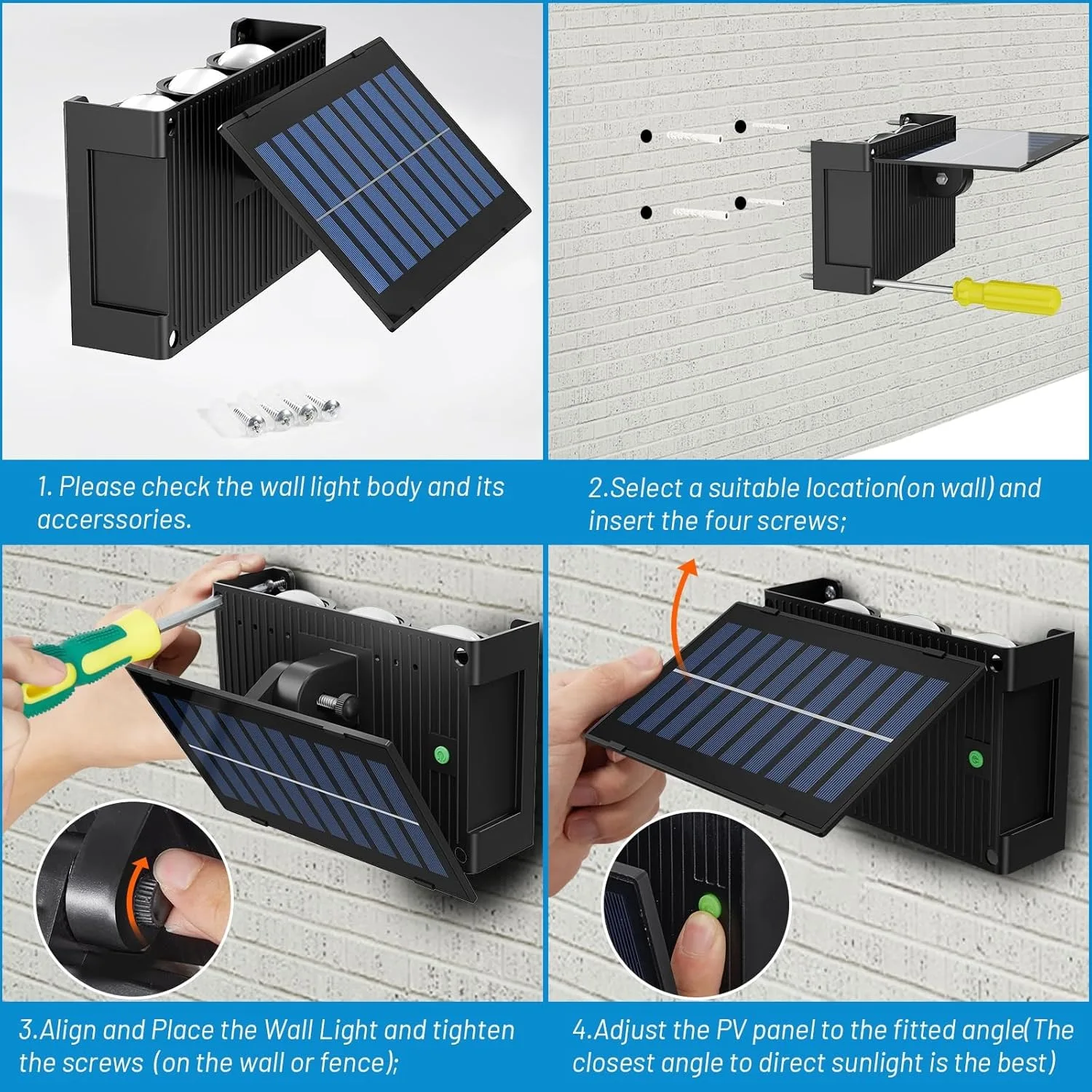 Solar RGB Wall Washer Sconce Light Outdoor IP65 Waterproof LED Up Down Solar Powered Lighting for Patio Courtyard