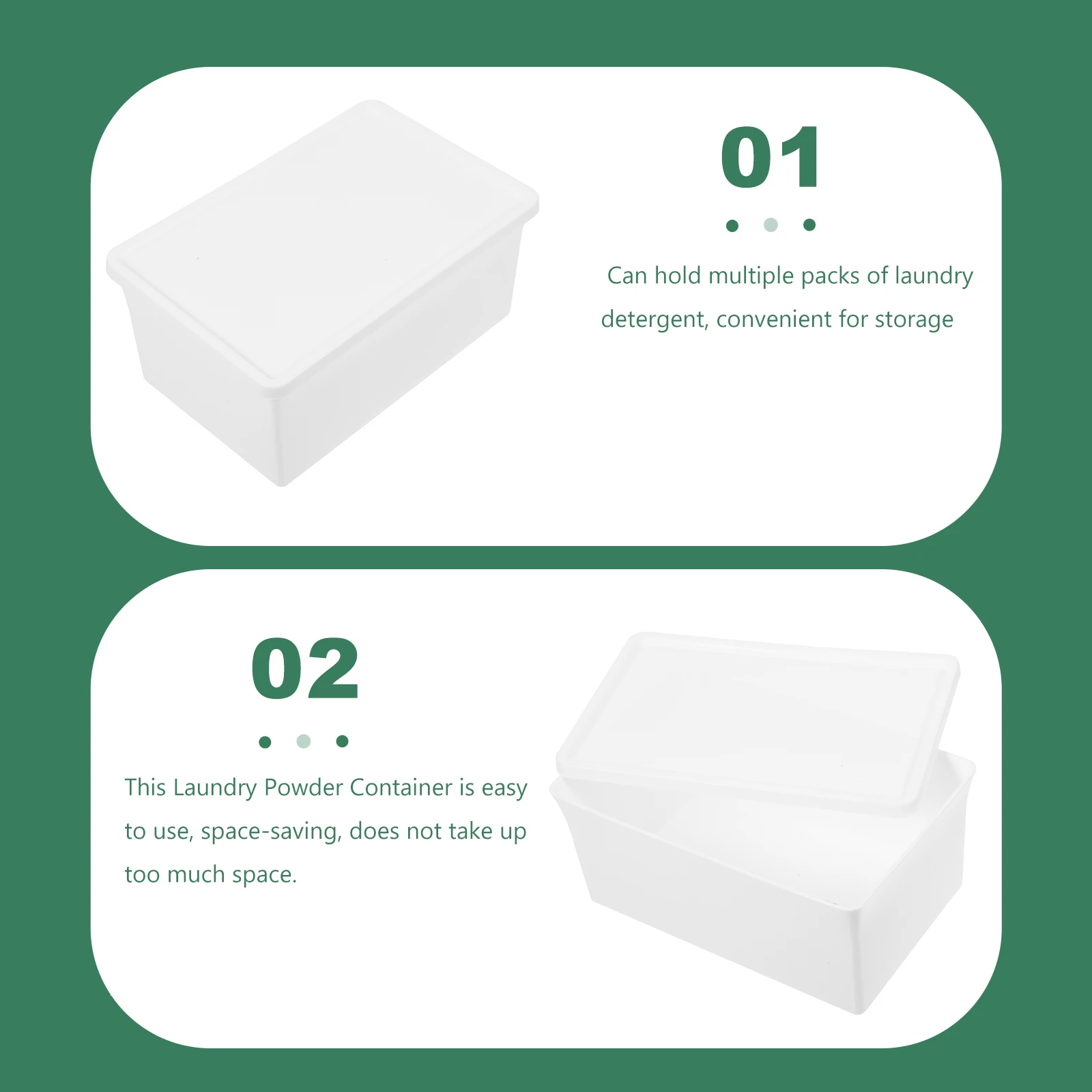 

1pcs Laundry Beads Storage Box Detergent Holder Large Capacity Airtight Container Space Saving Plastic Material For Powder