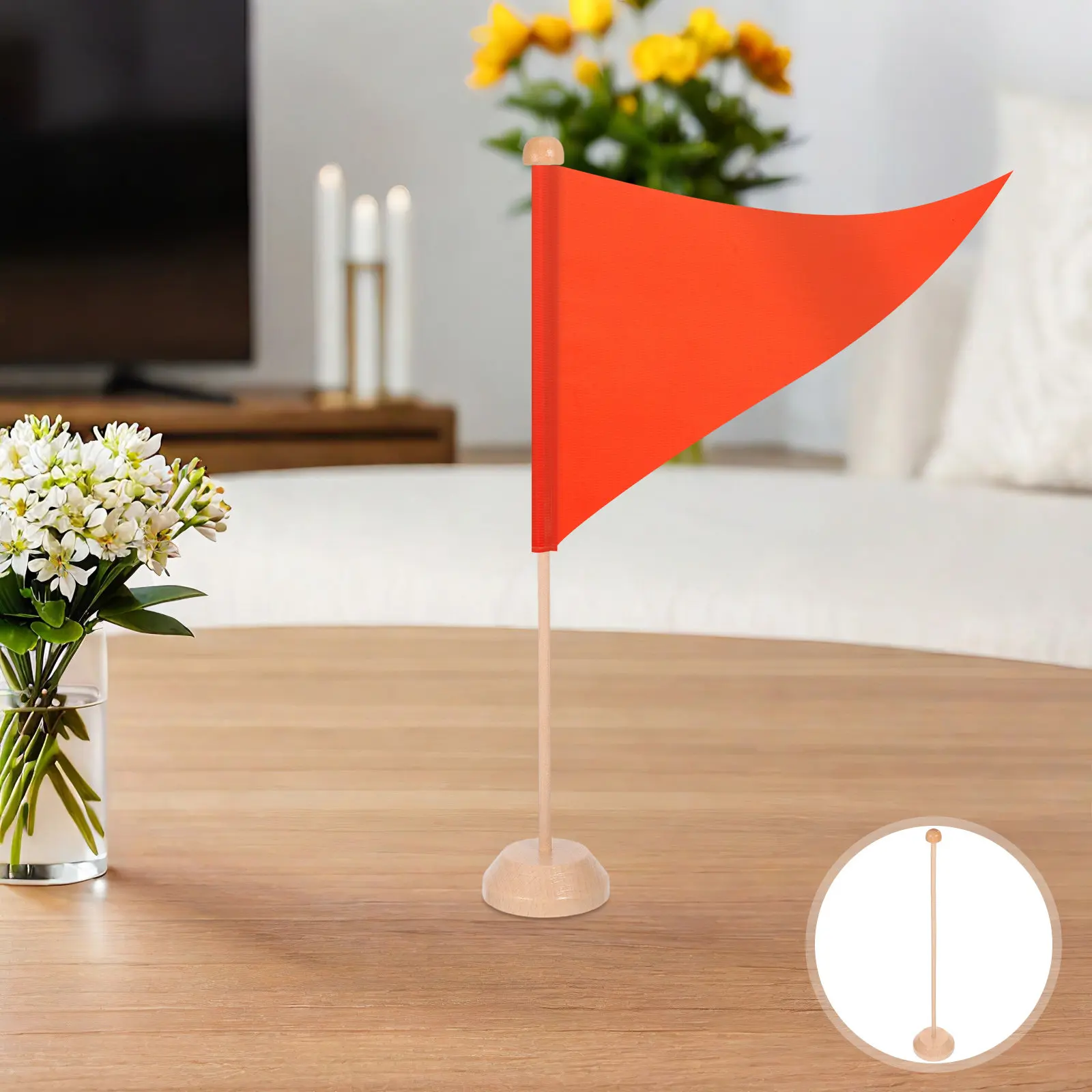 Wooden Mini Indoor Flagpole Stand for Table Desk Office Meeting Conference Use – Wooden Flag Holder Kit