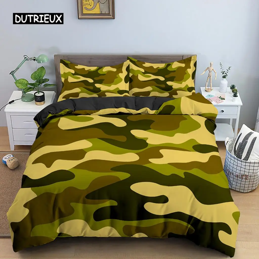 

Camouflage Pattern Duvet Cover Bedding Set Microfiber Classic Clothing Style Masking Camo Print Quilt/Comforter Cover Home Decor