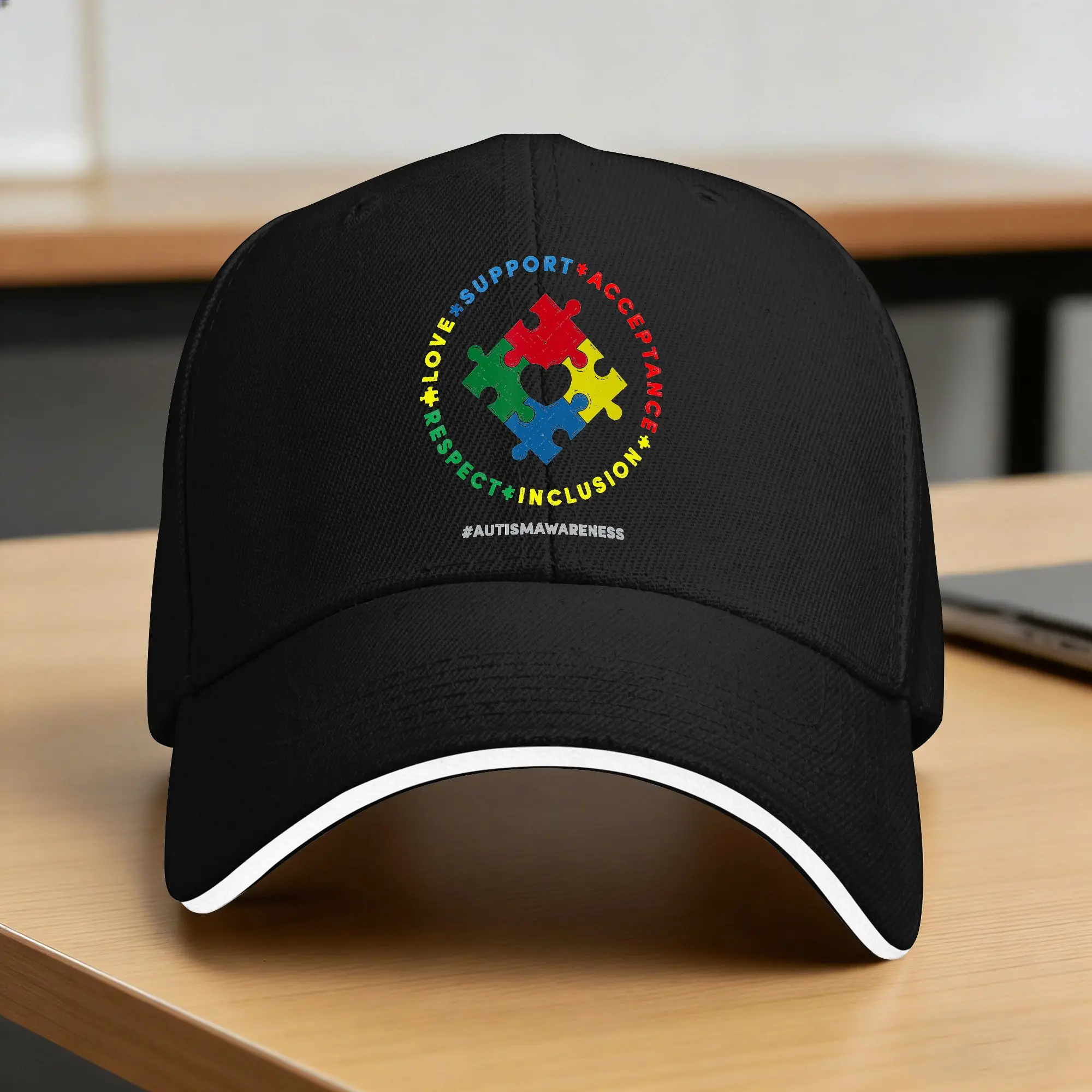 Respect Love Support Autism Awareness Month Baseball Cap Unisex-Teens Hats Summer Streetwear Outdoor Gym Hot Sale Baseball Caps