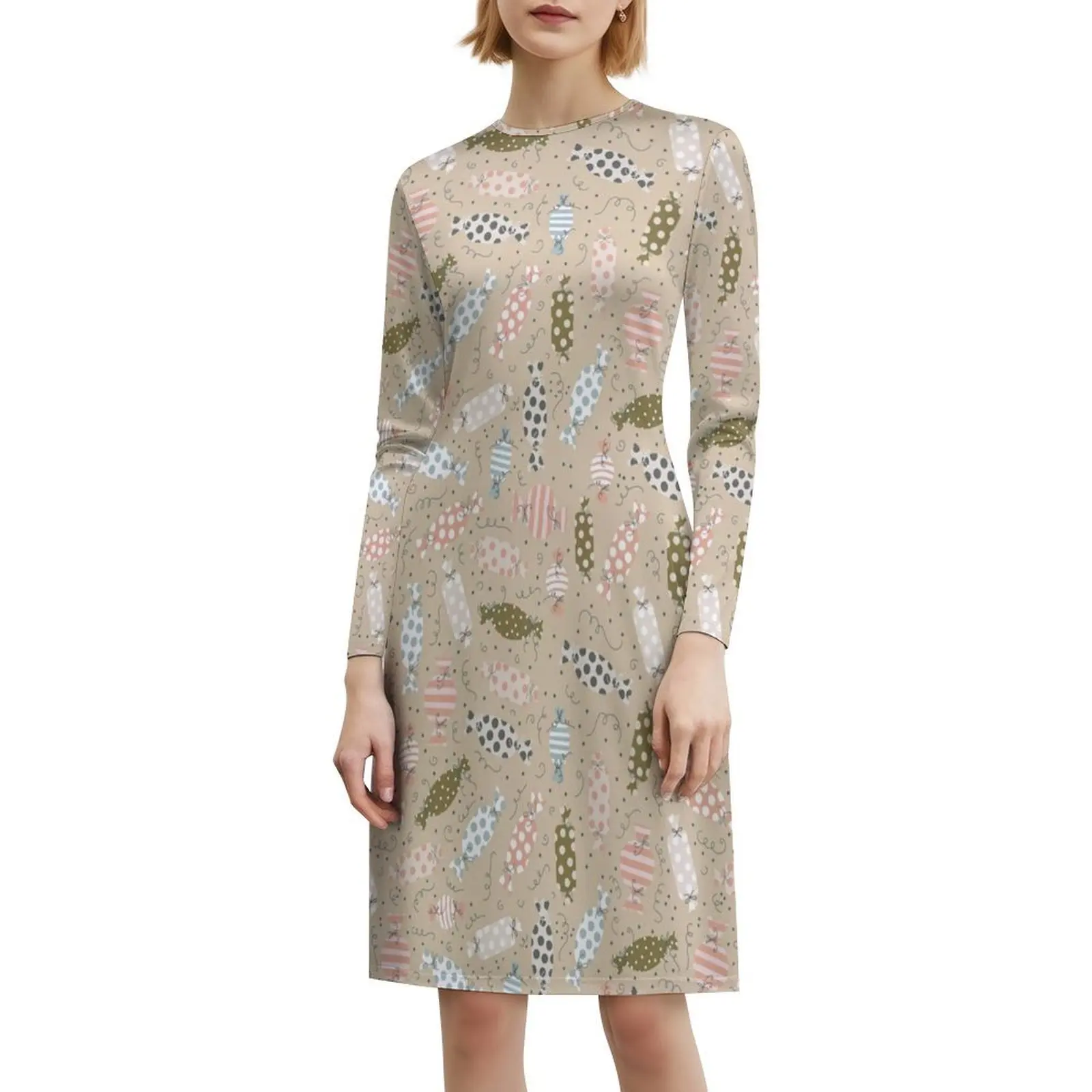 Candies Vintage Bohemian Dress Puff Sleeve Or Sleeveless Options For Women Dress Candies Candy Christmas Festive Party Dress