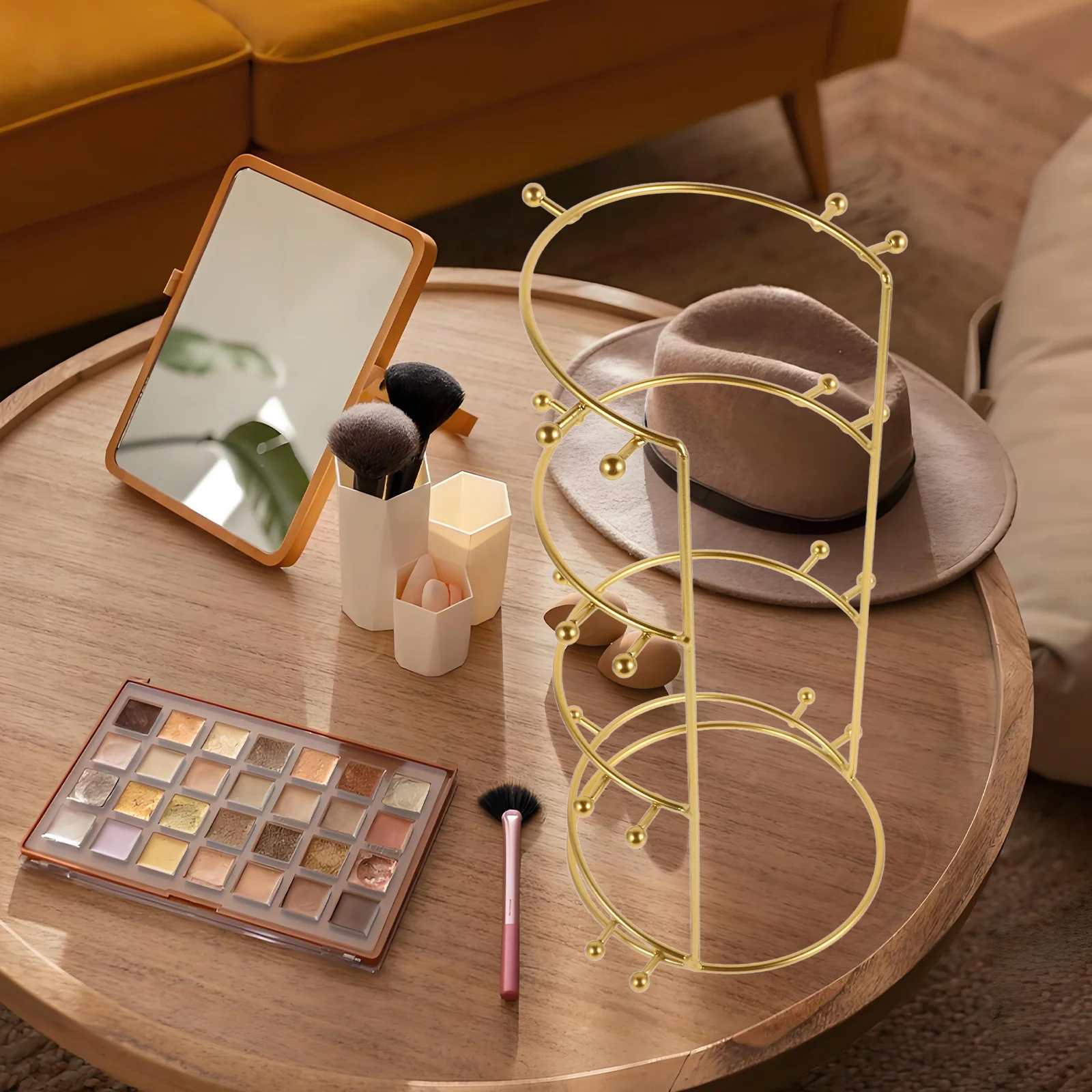 

Golden Crown St for Bridal Headb s Rack Jewelry Hair St Display Metal Case Hair Ties Multilayer Desktop ganizer