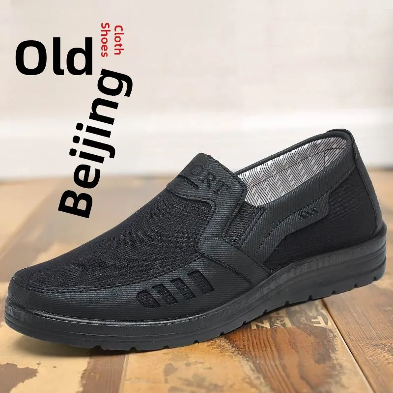 

Comfortable Lightweight Men's Slip-On Shoes Spring Autumn New Style Soft Bottom Casual Beijing Shoes Breathable round Toe
